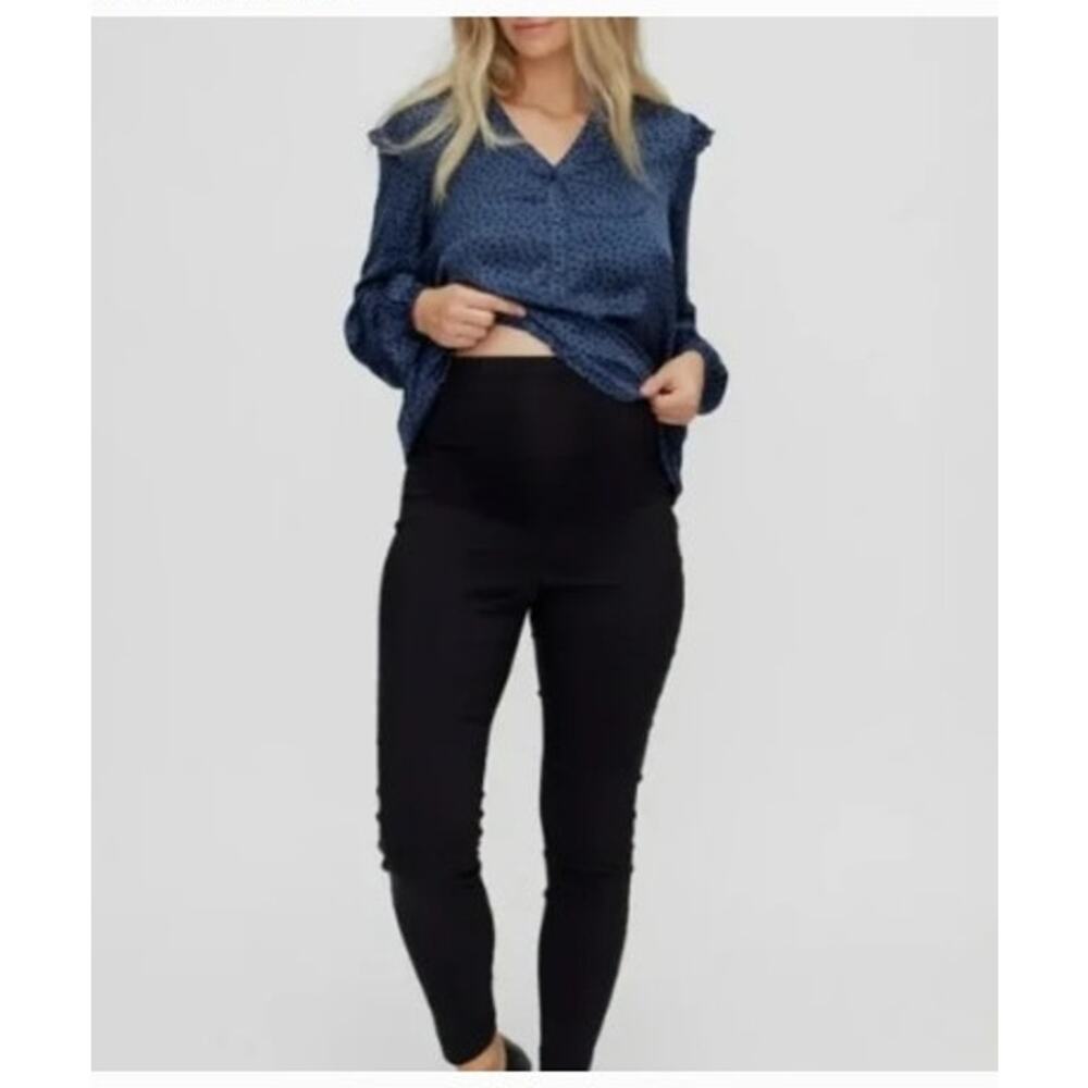 New Motherhood Maternity Black Full Coverage Black Skinny Pants Office Medium‎